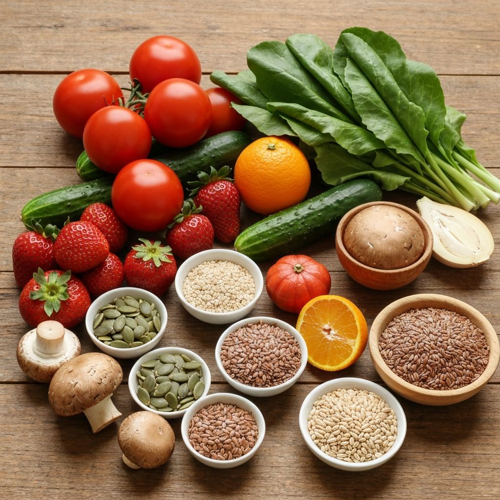 Fresh plant-based ingredients and healthy foods