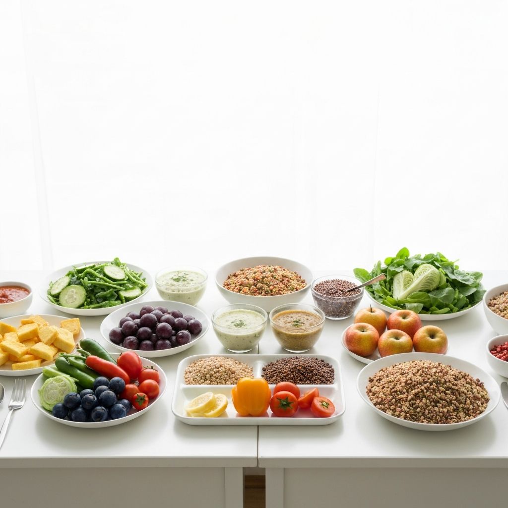 Fresh plant-based meals and vegetables